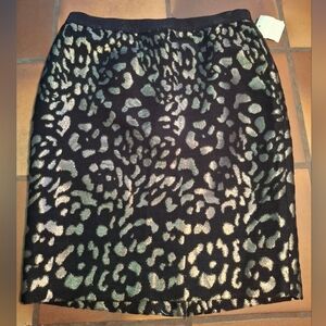 Ann Taylor Black And Metallic Gold Skirt